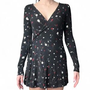 Garage Black Floral Long Sleeve Dress